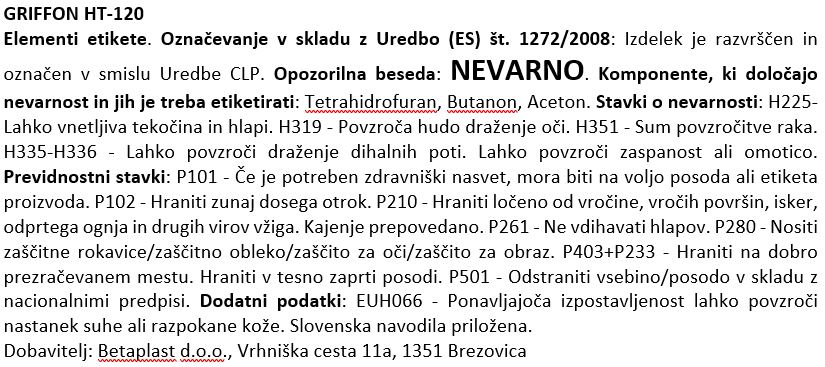 GRIFFON lepilo HT-120 za PVC-C - slika 3