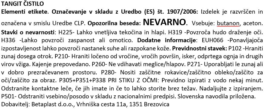 TANGIT čistilo za PVC-U/PVC-C/ABS - slika 2